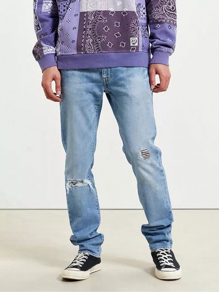

men stone washed ripped jeans v7ld#, Blue