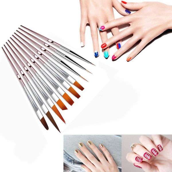 

10pcs/set nail brush for manicure gel art ombre gradient polish painting drawing1, Yellow