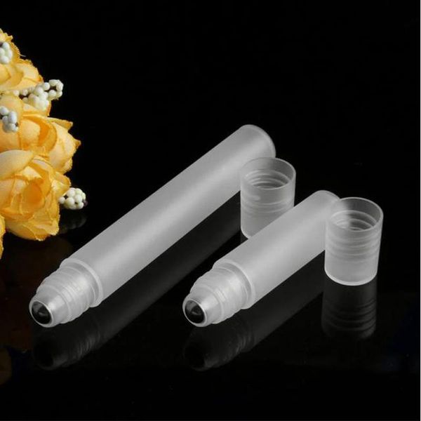 

storage bottles & jars 5ml 10ml plastic roll on bottle liquid essential oil perfume eye cream sample container with steel single roller ball