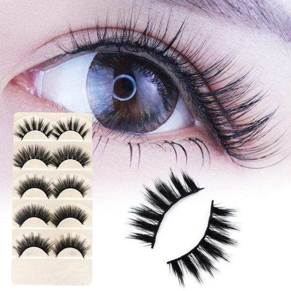 

false eyelashes 5pairs female handmade thick long reusable fiber makeup extensions eye lashes 807/m14/c3/dc012/w10