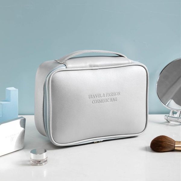 

cosmetic bags & cases womens bag pu leather waterproof large-capacity travel toiletry storage makeup case