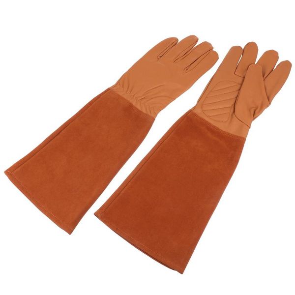 

pair simulated leather velvets garden puncture proof work disposable gloves