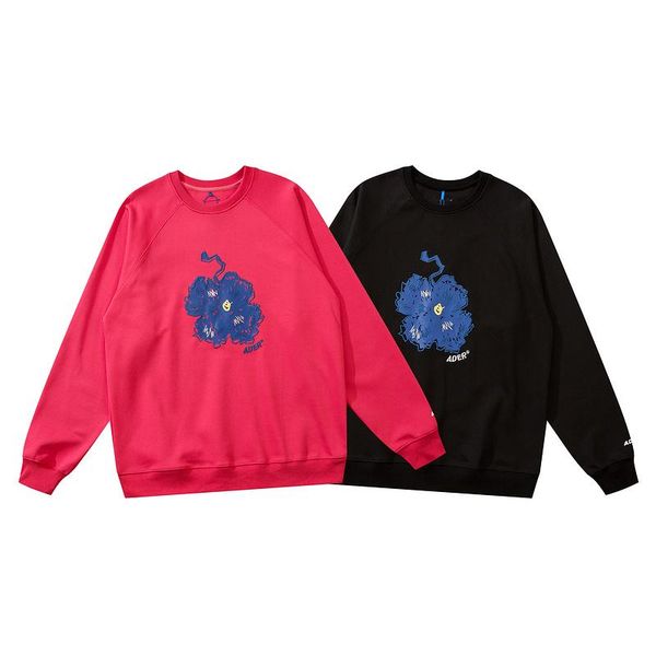 

men's hoodies & sweatshirts 1:1 version 2021 ader error flower print sweatshirt men women couple cotton hoodie hip hop high street casu, Black