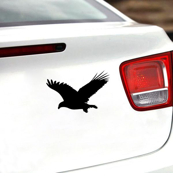 

16.6cm*10.9cm fun eagle bird vinyl car window sticker black/silver decal car-styling