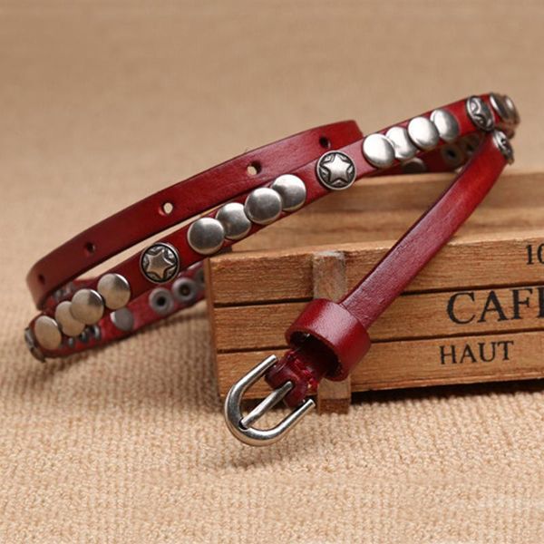 

belts skirt small thin belt adornment female genuine leather for women rivet waist chain personality tide strap, Black;brown