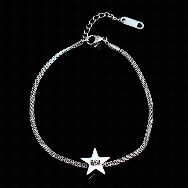 

charm bracelets chain link star heart bracelet charms female femme friendship necklace bangles for women stainless steel jewelry, Golden;silver