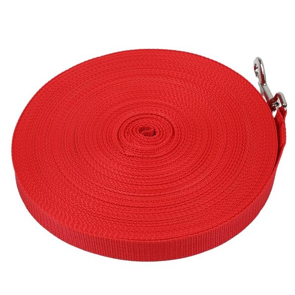 

100ft 30.5 meters long pet dog horse training leads lunge webbing lead rope red collars & leashes