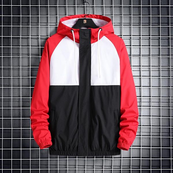 

men's jackets spring autumn bomber jacket mens hooded fashion patchwork windbreakers male thin outdoor causal sportswear clothing, Black;brown