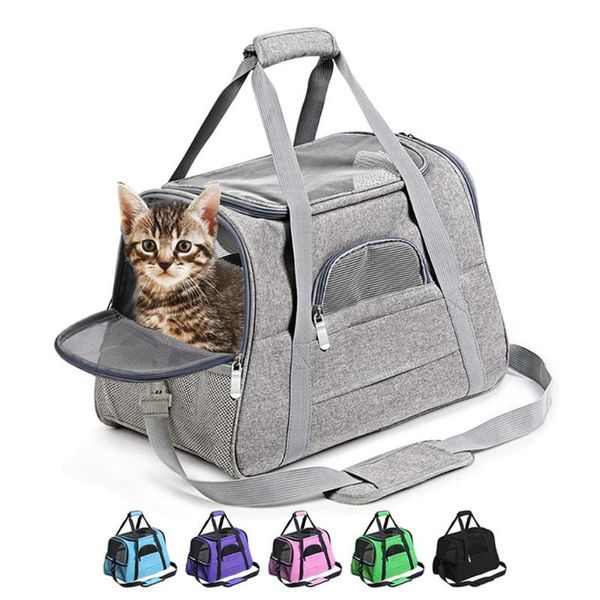 

cat carriers,crates & houses pet carrier bag portable foldable breathable backpack with zippers transport handbag product for dog travel out