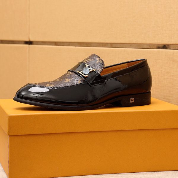 

luxury brands men leather formal business shoe male office work flat shoes oxford breathable party wedding anniversary shoes, Black