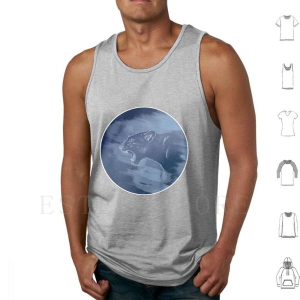 

men' tank space cat vest sleeveless lion voltron blue, White;black