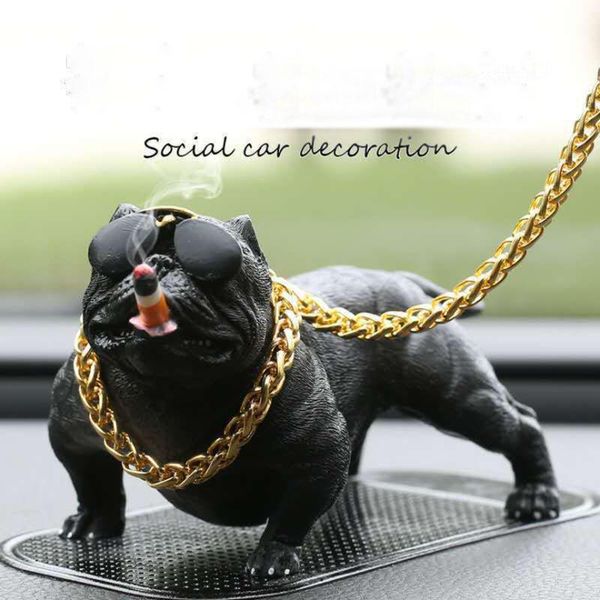 

resin bully pitbull dog car interior decoration dashboard ornament fashion funny cute home auto accessories decorations