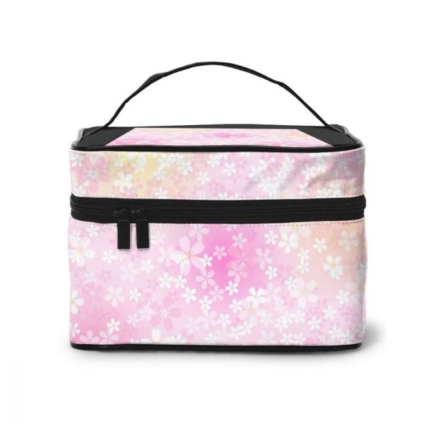 

high capacity makeup bag travel cosmetic cherry blossom pink beauty bags & cases