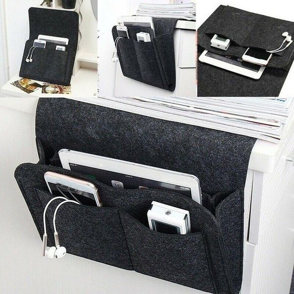 

storage bags bedside bag felt bed sofa pocket phone hanging organizer holder pockets room tool