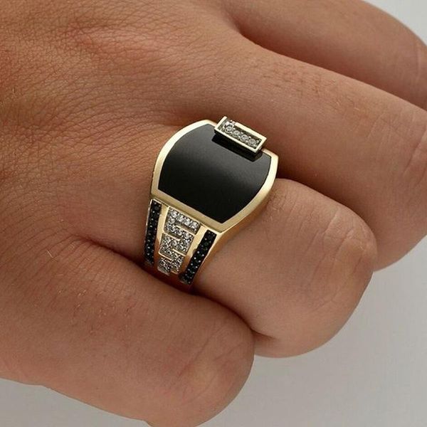 

designer rings 2021 retro men ring black zircon ringrings for women punk hip hop fashion silver jewelry