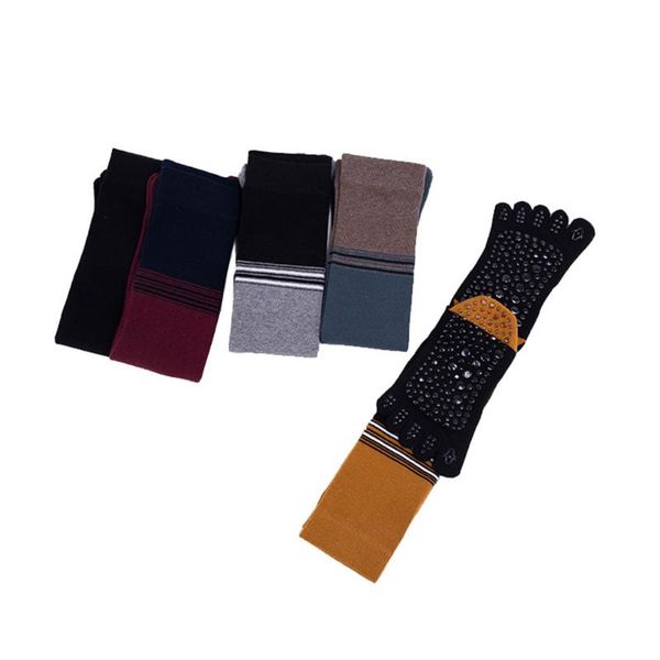 

sports socks 5 pairs women five-toe yoga cotton absorb sweat anti-slip sock fitness training split-finger, Black