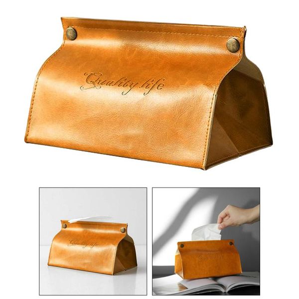 

tissue boxes & napkins pu leather box cover napkin paper holder case home decor