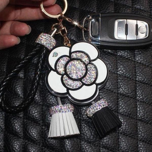 

keychains handmade keychain rhinestone women's bags key ring pendants charming suspension decoration bling car accessories for girls, Silver