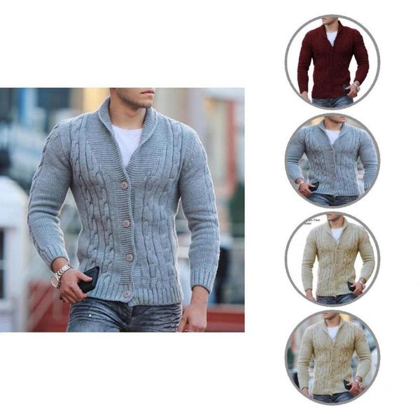 

men's sweaters all match thermal turn down collar winter sweater coat for daily wear, White;black
