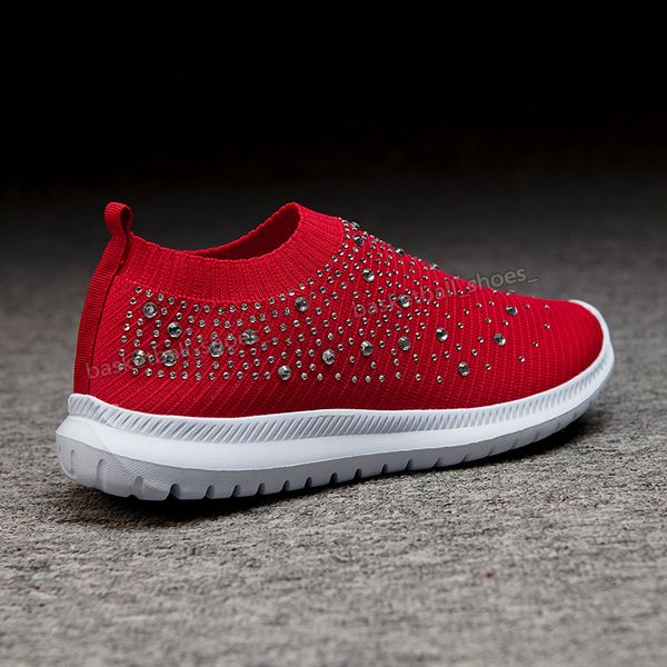 

flat women shoes large sizes rhinestone socks colors matchng thick soled old couple shoe sports sneaker woman trainers sneakers 35-43, Black