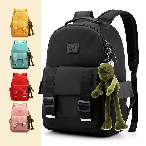 

outdoor bags brand fashion women's backpacks luxury canvas frog pendant girls backpack 2021 student designer women