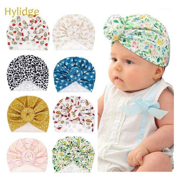 

hylidge creative ball baby turban bron hat child kids fashion printed toddler girl boy beanie caps 8 colors1, Yellow