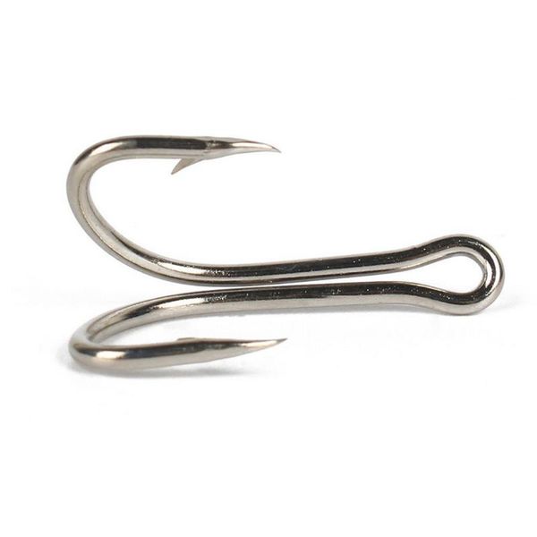 

fishing hooks 20pcs/pack metal sharp double hook fish long spiky 1# 2# 4# 6# 8# fashion pond multicolor lake river