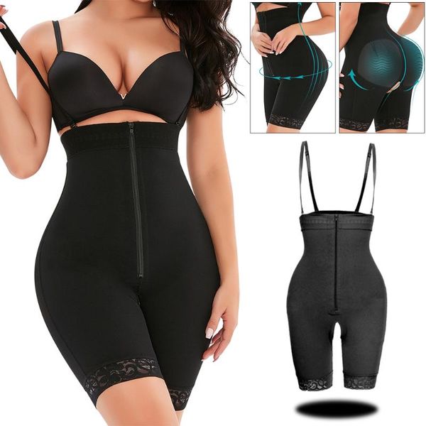 

women's shapers women full body shaper tummy control waist trainer bushapewear slimming underwear lace bodysuit corset open crotch plus, Black;white