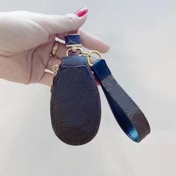 

bag buckle lovers car keychain key handmade chain leather designers keychains men women bag pendant accessories 6 colors, Red;blue