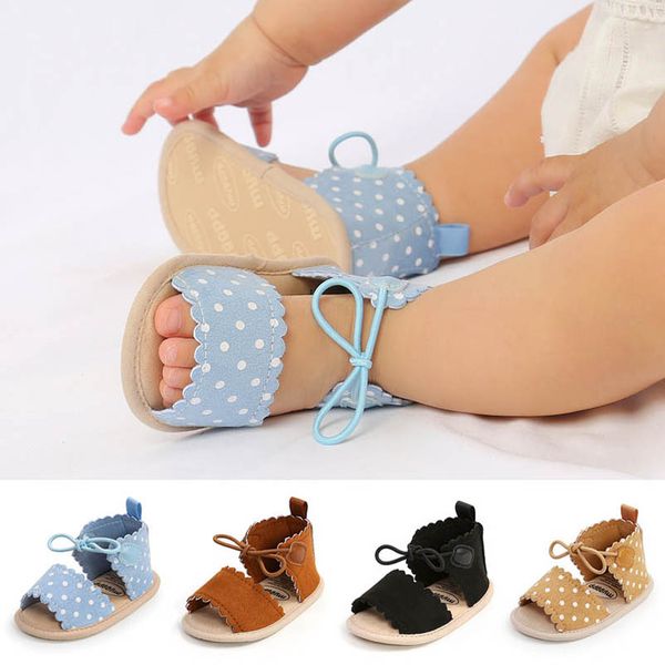 

baby first walkers shoes toddler girls sandals crown headbands 2pcs sets summer polka dot infant footwear moccasins soft b6927