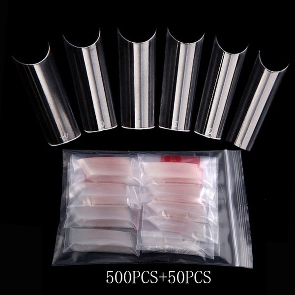 Nails 500pcs XL Long False Nail Tips C Curve Artificial Square Full Cover Nails Tips Clear Manicure Extra Long False