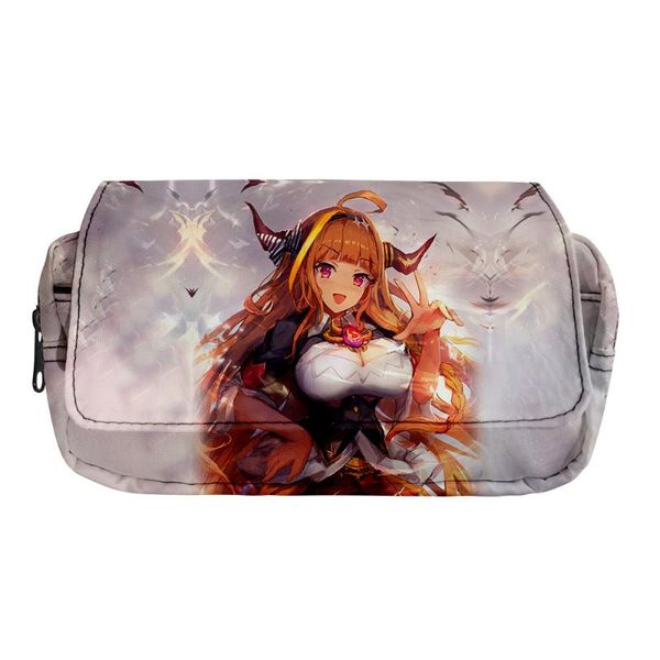 

cosmetic bags & cases kiryu coco hololive women simple double layer makeup bag lady mini cute child stationery storage
