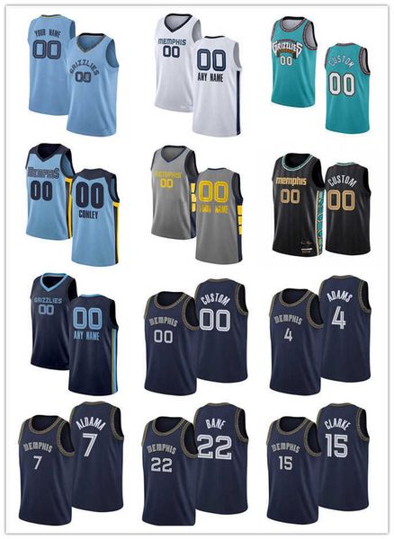 

75th men women youth memphis's grizzlies's 4 steven adams 7 santi aldama 22 desmond bane 15 brandon clarke custom basketball jerse, Black;red