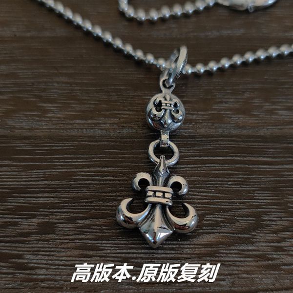 

sier croquet sier necklace s925 fashion ch boy scout flower pendant, Silver