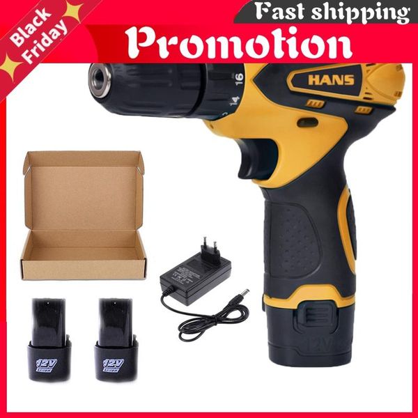 

professiona electric drills 12v mini cordless drill machine power tools 2 batteries wireless lithium rotary taladros parafusadeira screwdriv