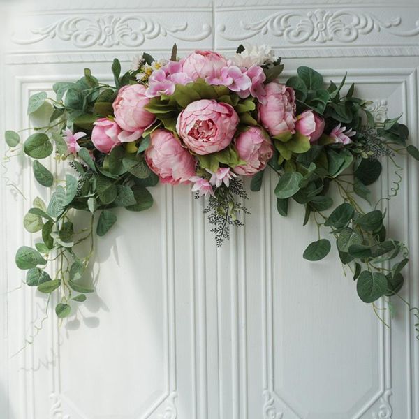 

artificial peony rose door flower diy wedding home living room party pendant wall decorations christmas garland gift decorative flowers & wr