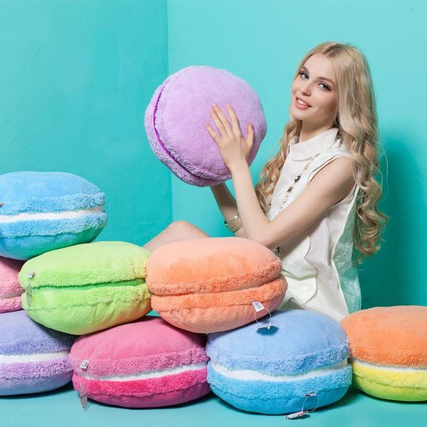 

cushion/decorative pillow pure colorful soft round cake plush doll creative french macaron home sofa decoration crafts wedding christmas gif