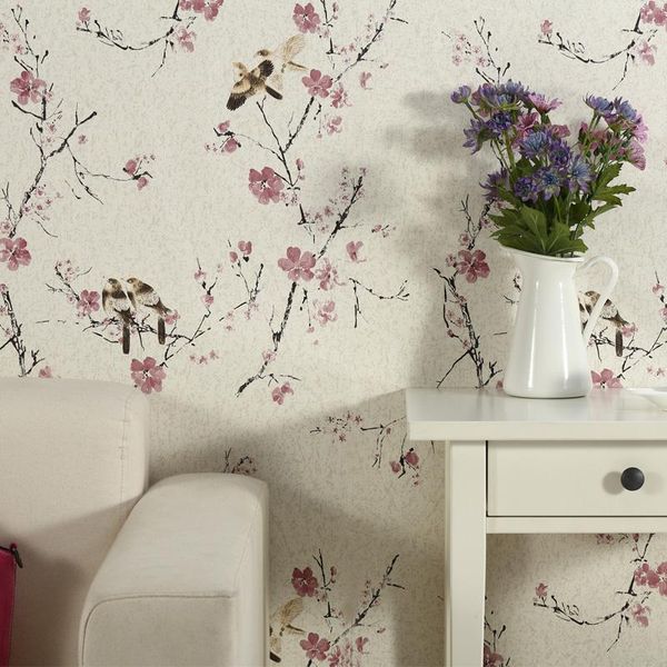 

wallpapers thickened chinese style huangmei self-adhesive wallpaper garden living room bedroom tv background wall paper stickers