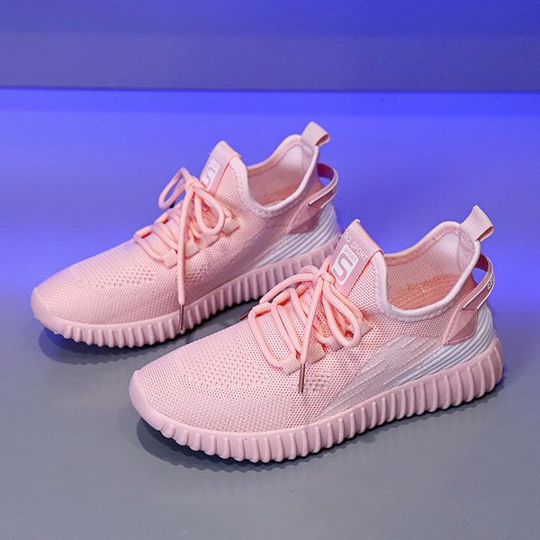 

2021 arrival knit running shoes men women sport tennis runners triple black grey pink white outdoor sneakers size 35-40 wy11-1766