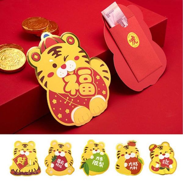 

gift wrap 3 pcs/pack of cute tiger paper red envelopes for the year boxes bags