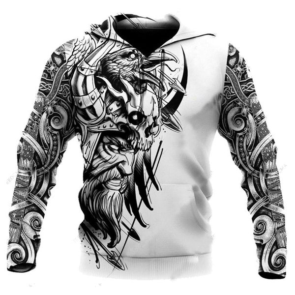 

men's hoodies & sweatshirts fashion spring and autumn hoodie viking dragon pattern streetwear harajuku all-match loose oversized hooded, Black