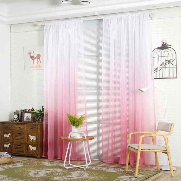 

curtain & drapes gradient curtains sheer panel tulle for living room bedroom balcony kitchen window home decoration