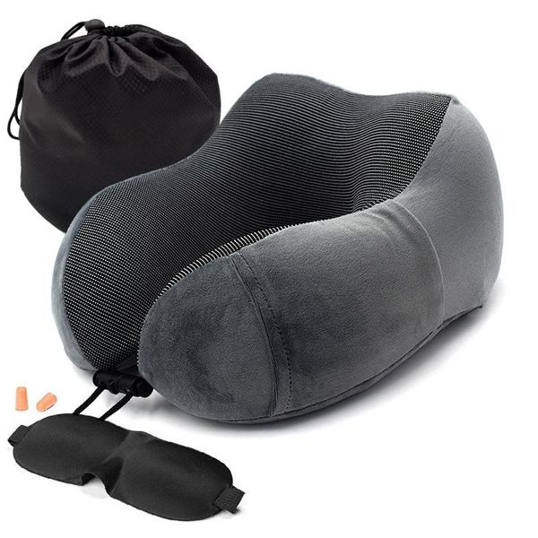 

pillow 1pc u shaped memory foam neck pillows soft slow rebound space travel solid cervical healthcare bedding