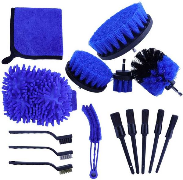 

car sponge 15 pcs auto detailing brush kit for cleaning wheels