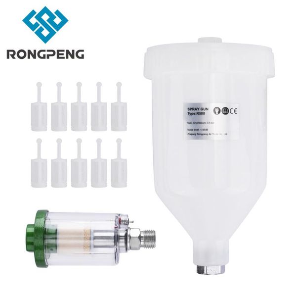 

professional spray guns rongpeng air gun r500 h827 600ml paint cup +in-line water trap filter+mesh filter pneumatic tool accessories