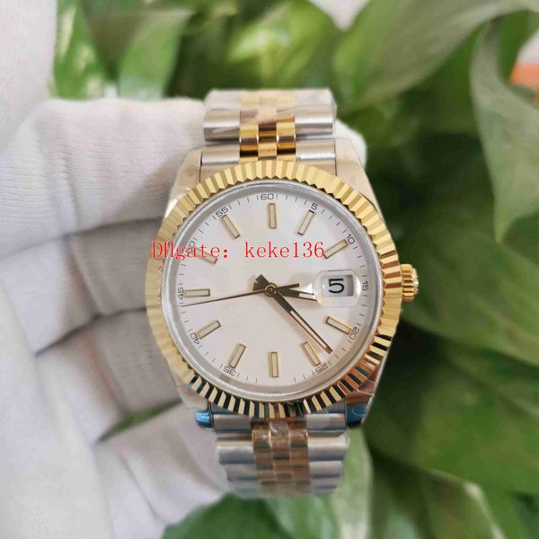 

super version watch 126333 126233 36mm 41mm white dial jubilee sapphire yellow gold & steel 904l eta 3235 movement automatic mechanical mens, Slivery;brown