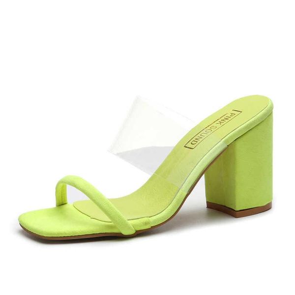 

sandals 2021 summer high heels women's shoes slippers, Black