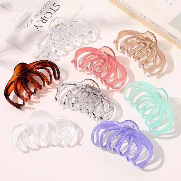 

korean solid big hair claws elegant acrylic hair clips hairpins barrettes headwear for women girls hair accessories, Golden;silver