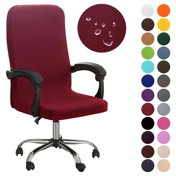 

chair covers solid color office cover spandex stretch computer game slipcover waterproof dustproof rotatable armchair protectors