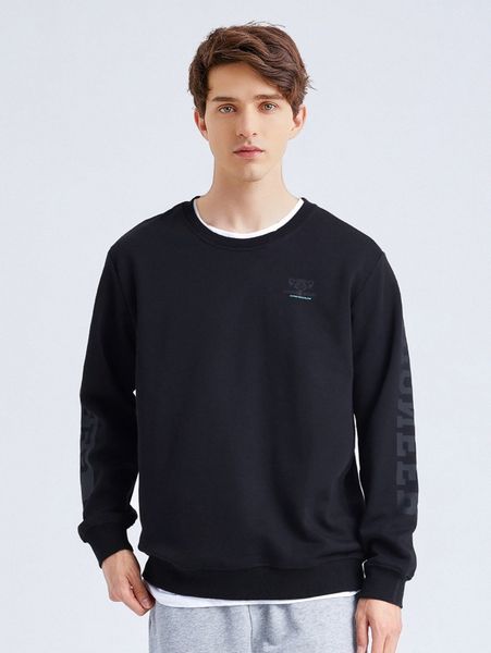 

men letter graphic sweatshirt 7820#, Black